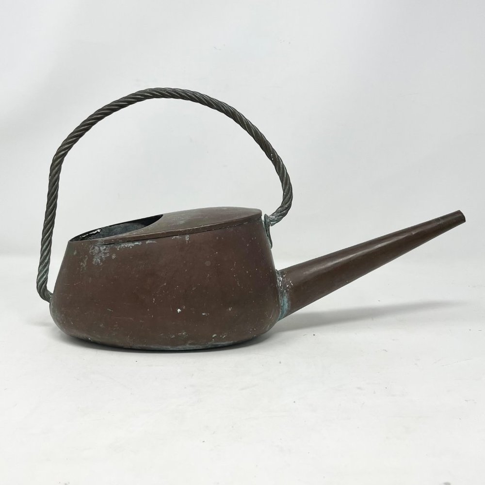 Antique Copper Watering Can Twisted Handle Extraâ Long Spout 15" Long